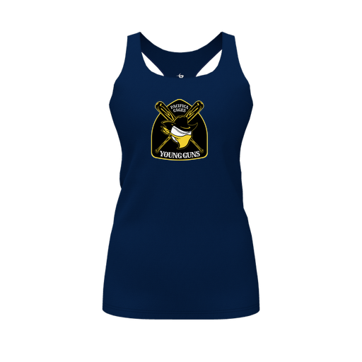 [FT0TRBNV-FYS-LOGO1] Decker Racerback Tank Top (Female Youth S, Navy, Logo 1)