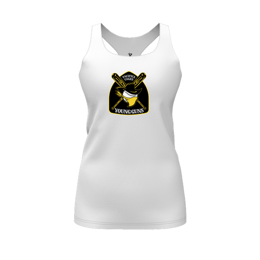 [FT0TRBWH-FYS-LOGO1] Decker Racerback Tank Top (Female Youth S, White, Logo 1)