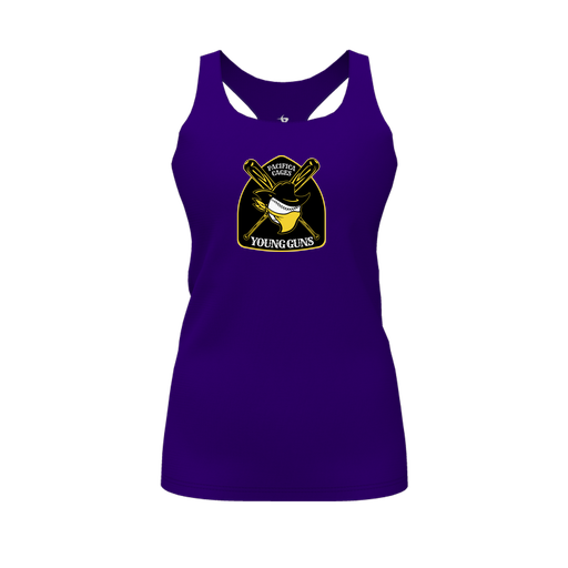[FT0TRBPP-FYS-LOGO1] Decker Racerback Tank Top (Female Youth S, Purple, Logo 1)