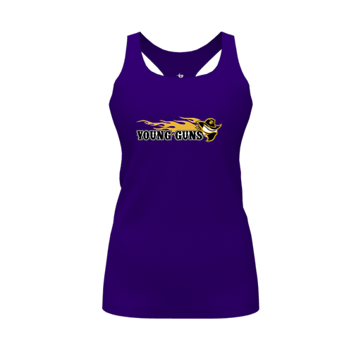 [FT0TRBPP-FYS-LOGO2] Decker Racerback Tank Top (Female Youth S, Purple, Logo 2)
