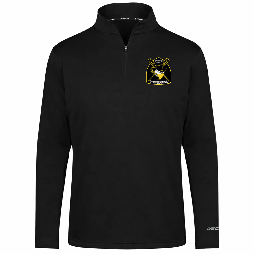 [FOLQFFBK-AS-LOGO1] Decker Men's FlexFleece 1/4 Zip (Black, Adult S, Logo 1)