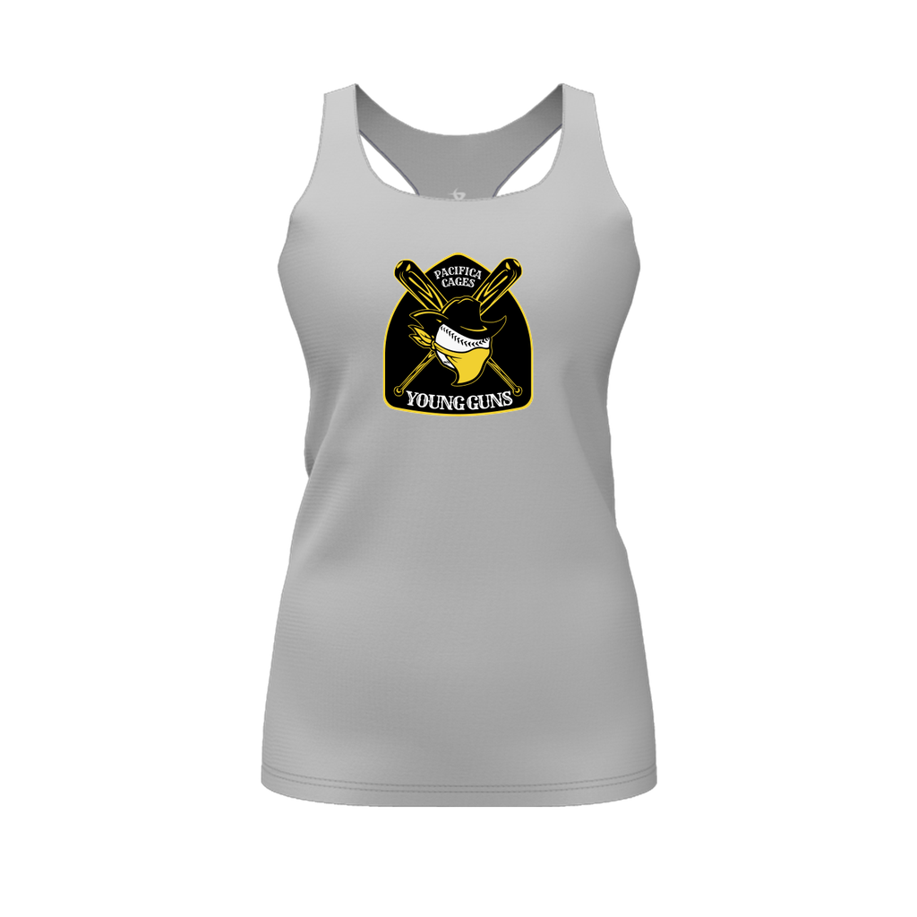 [FT0TRBGY-FYS-LOGO1] Decker Racerback Tank Top (Gray, Female Youth S, Logo 1)