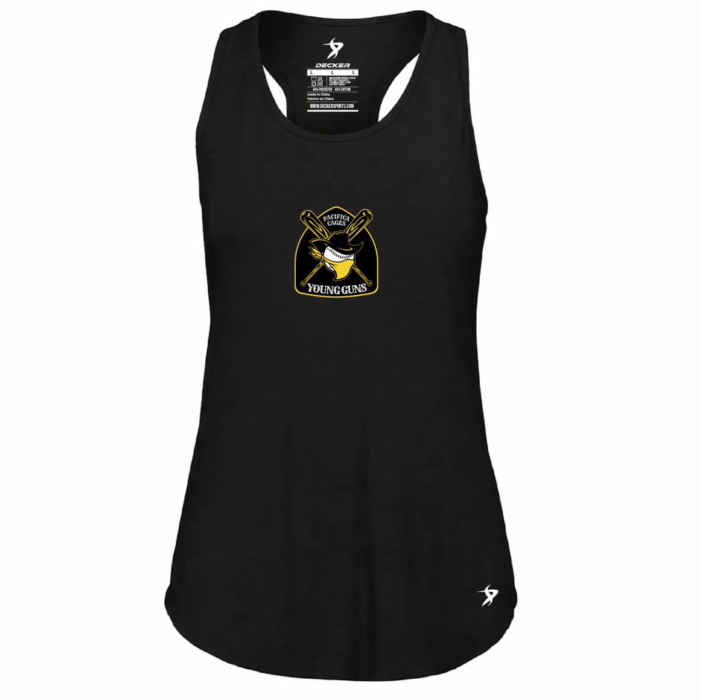 [FT0TUBBK-FAS-LOGO1] Decker Women's Tri-Blend Tank Top (Black, Female Adult S, Logo 1)
