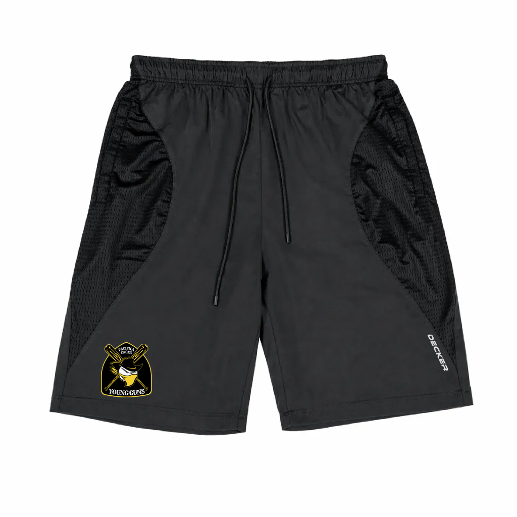 [CUS-DFW-SHOR-PER-CRV-BLK-YXS-LOGO1] Decker Shorts (Curve Shorts) (Black, Youth XS, Logo 1)