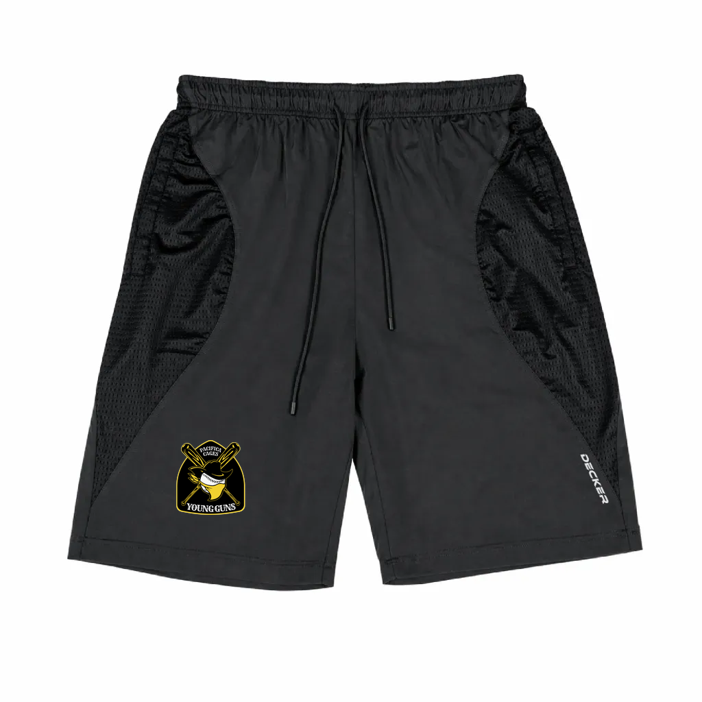 [CUS-DFW-SHOR-PER-CRV-BLK-YXS-LOGO1] Decker Shorts (Curve Shorts) (Black, Youth XS, Logo 1)