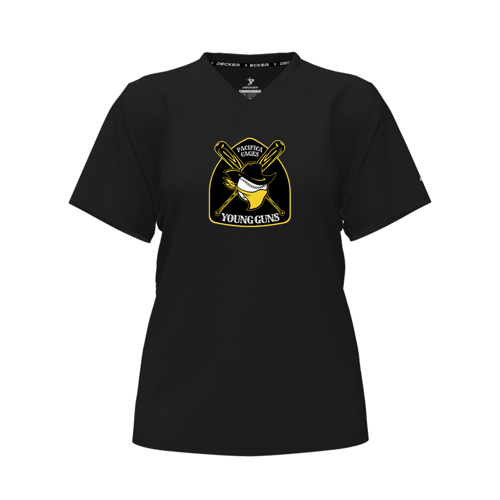 [CUS-DFW-TEES-PER-CNK-LSL-BLK-FYXS-LOGO1] Decker Performance T-Shirt (Crew Neck, Long Sleeve, Black, Female Youth XS, Logo 1)