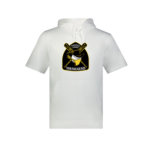 [6871.005.S-LOGO1] Men's Dri Fit Short Sleeve Hoodie (Adult S, White, Logo 1)