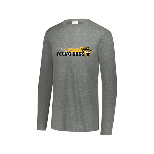[FTLCUBGY-AXS-LOGO2] Decker Men's Tri-Blend T-Shirt - Long Sleeve (Adult XS, Gray, Logo 2)