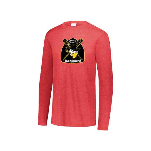 [FTLCUBRD-YS-LOGO1] Decker Youth Tri-Blend T-Shirt - Long Sleeve (Youth S, Red, Logo 1)
