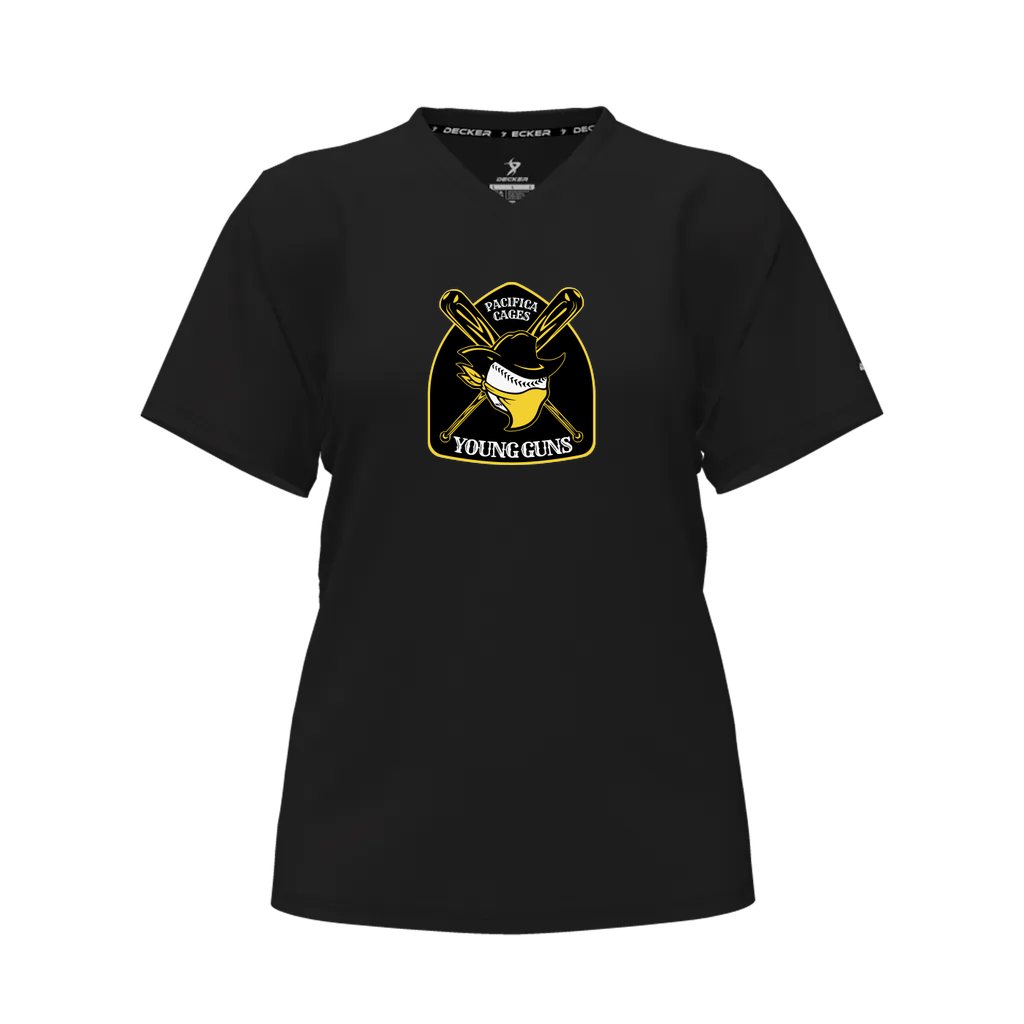 [CUS-DFW-TEES-PER-VNK-SSL-BLK-FAS-LOGO1] Decker Women's Performance T-Shirt - Short Sleeve (Black, Female Adult S, Logo 1)