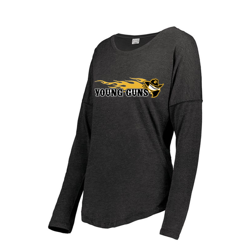 [FTLCUBBK-FAXS-LOGO2] Decker Women's Tri-Blend T-Shirt - Long Sleeve (Female Adult XS, Black, Logo 2)