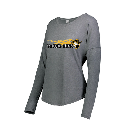 [FTLCUBGY-FAXS-LOGO2] Decker Women's Tri-Blend T-Shirt - Long Sleeve (Female Adult XS, Gray, Logo 2)