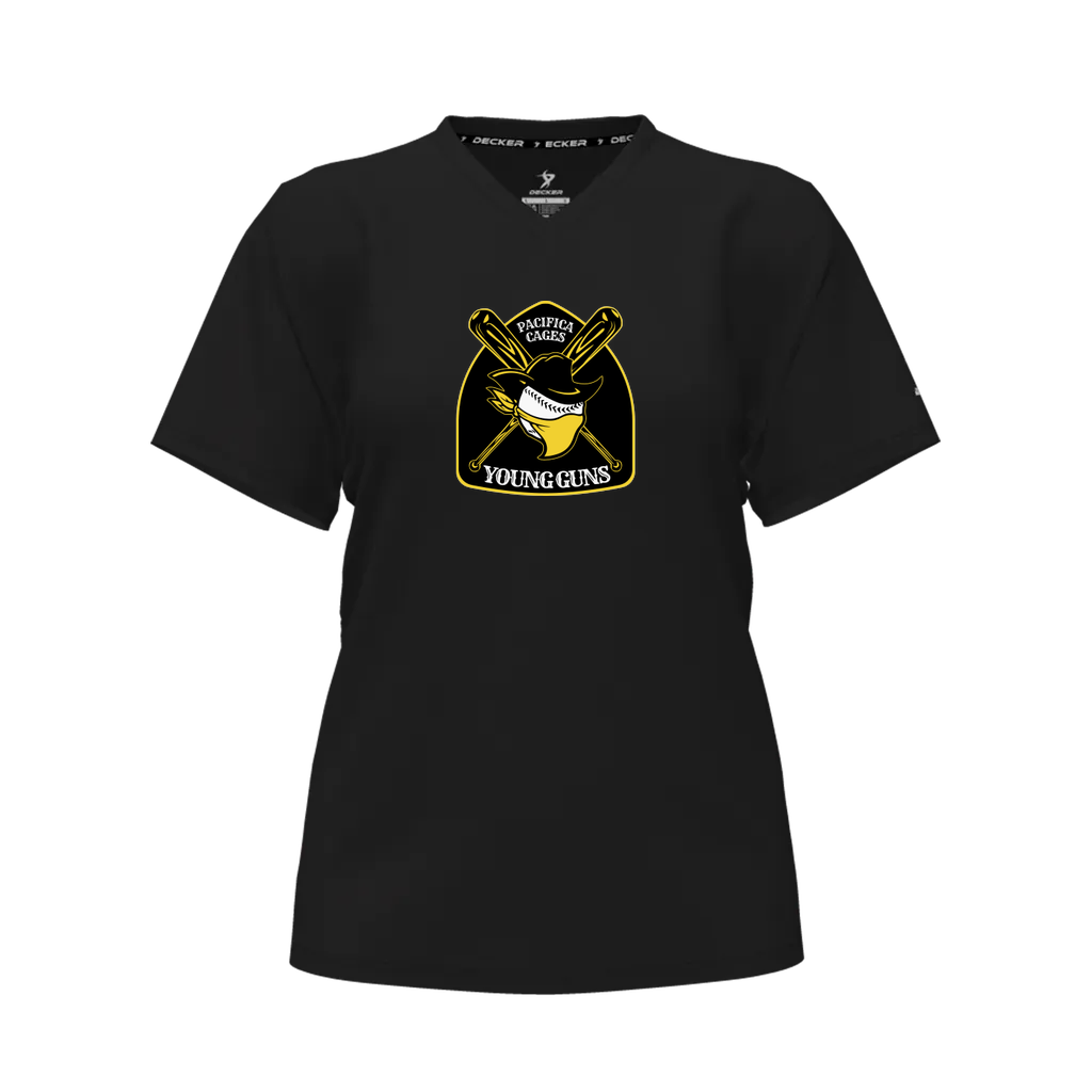 [CUS-DFW-TEES-CMF-VNK-SSL-BLK-FYS-LOGO1] Decker Women's Comfort T-Shirt - Short Sleeve (Black, Female Youth S, Logo 1)